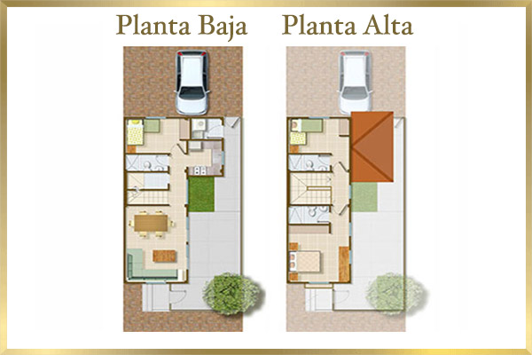 Mapa arquitectónico del modelo Balandra en la urbanización Punta Dorada