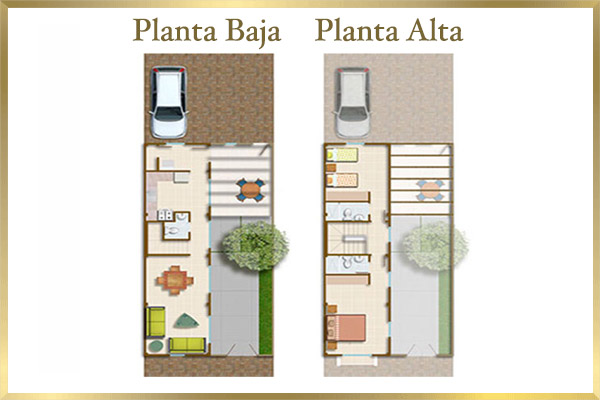 Mapa arquitectónico del modelo Carabela en la urbanización Punta Dorada