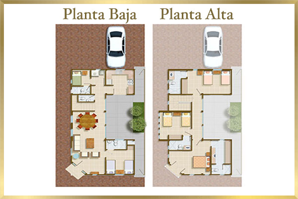 Mapa arquitectónico del modelo Lombarda en la urbanización Punta Dorada